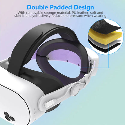 12000mAh RGB Elite Halo Head Strap with Battery for Meta Quest 3S – 25W Fast Charging VR Accessory