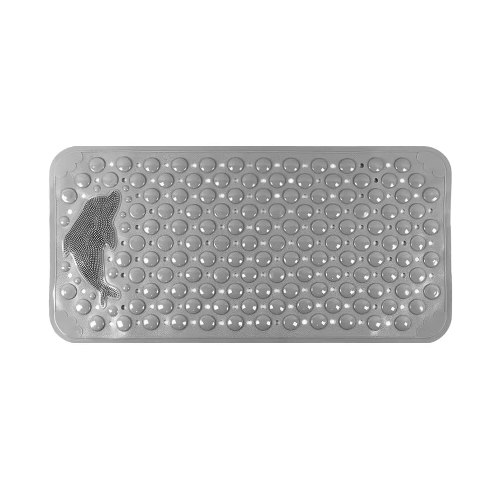 Dolphin Rectangular Non-Slip Bath Mat – 35x70cm PVC Anti-Skid Bathroom & Bathtub Foot Rug