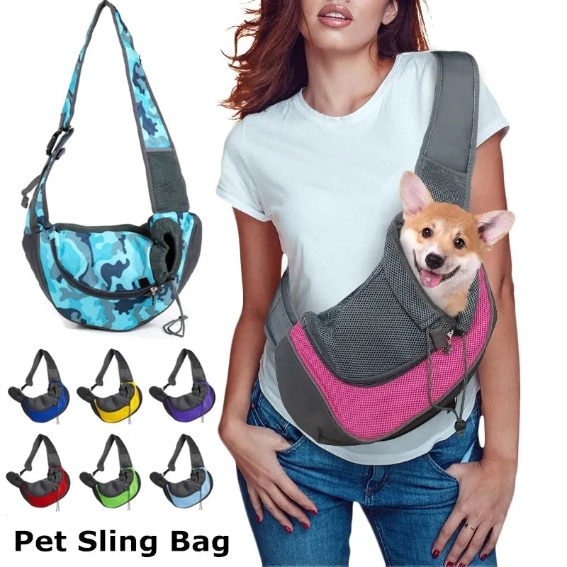 Outdoor Travel Pet Puppy Carrier S/L - Mesh Oxford Single Shoulder Bag for Dogs - Comfort Sling Handbag Tote Pouch, Ideal for Travel