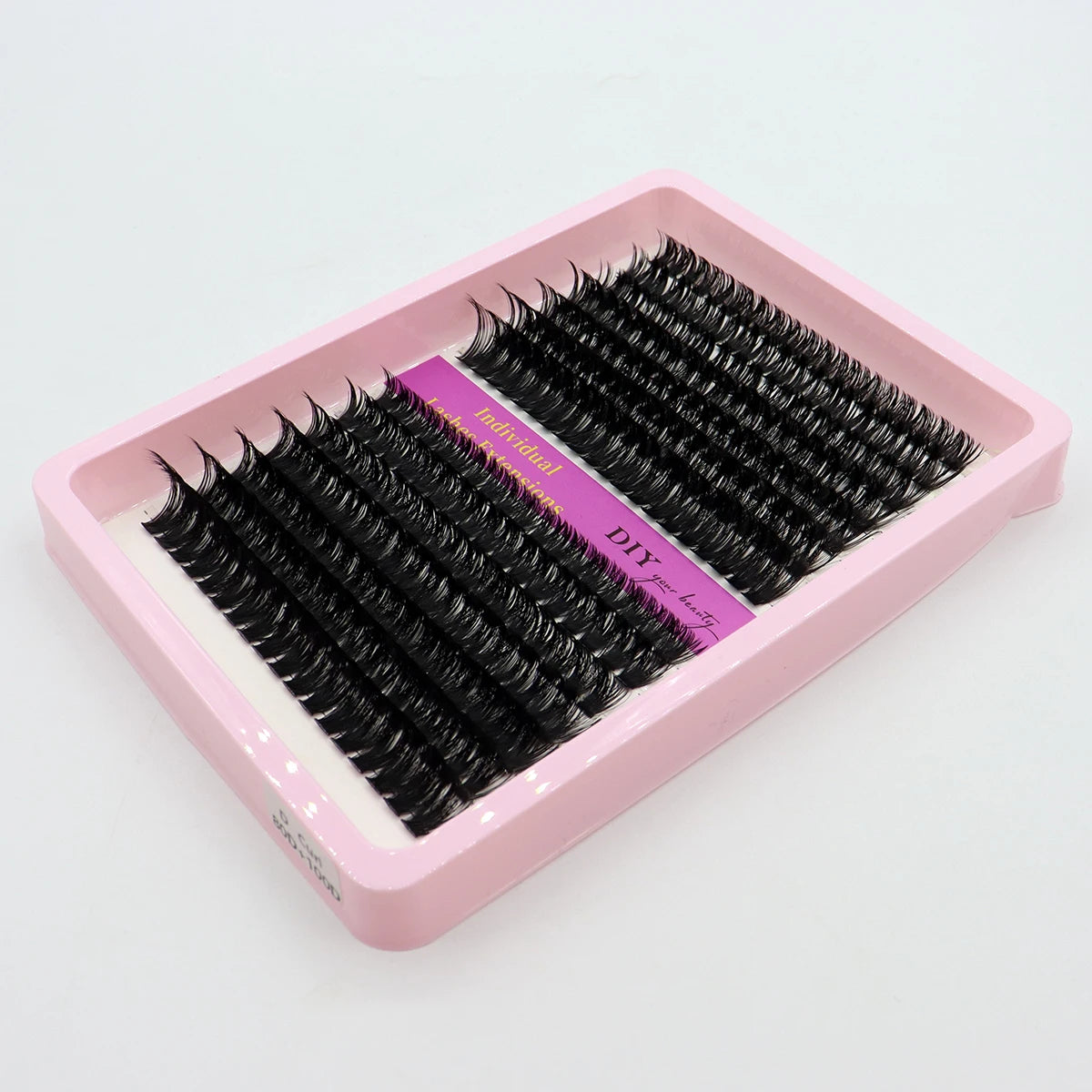 40D–100D Segmented Tufted Eyelashes – 14 Rows Mixed 10–16mm Black Matte DIY Grafted False Eyelash Extensions for Volume Makeup Look