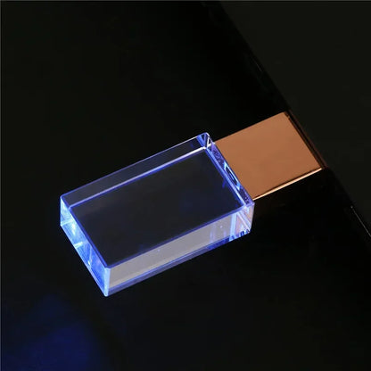 Crystal USB Flash Drive - LED Memory Stick 8GB–64GB