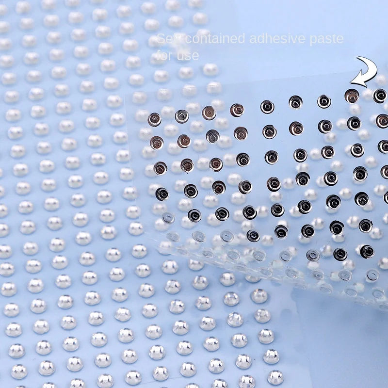 Mix 2mm/3mm/4mm Hair Pearls – Self-Adhesive Stickers for Hair, Face, Makeup, Nails & DIY Crafts