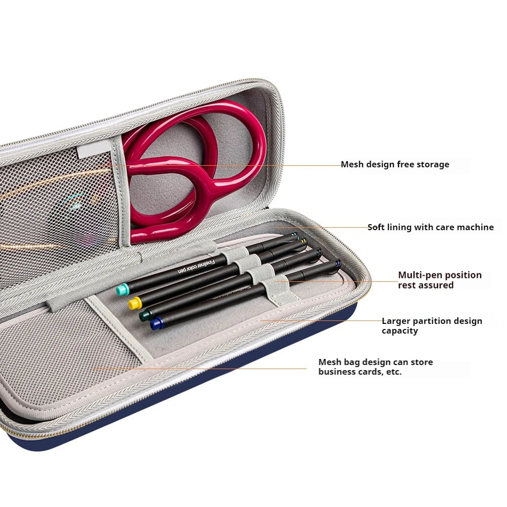 3M Littmann Classic III Stethoscope Case – Hard EVA Portable Storage Box with Mesh Pockets