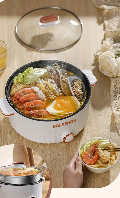 Electric Multi-Cooker Hot Pot – Double Layer Soup & Frying Cooker for Dormitory/Home with EU/US Plug