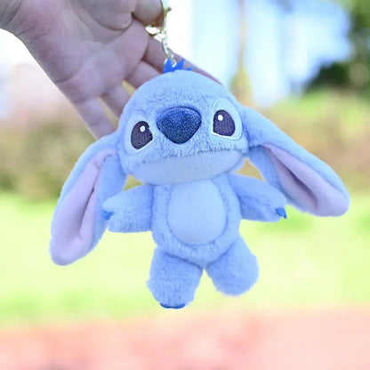 Disney Kawaii Stitch Plush Keychain – Cute Lilo & Stitch Angel Stuffed Bag Pendant for Girls' Birthday Gifts