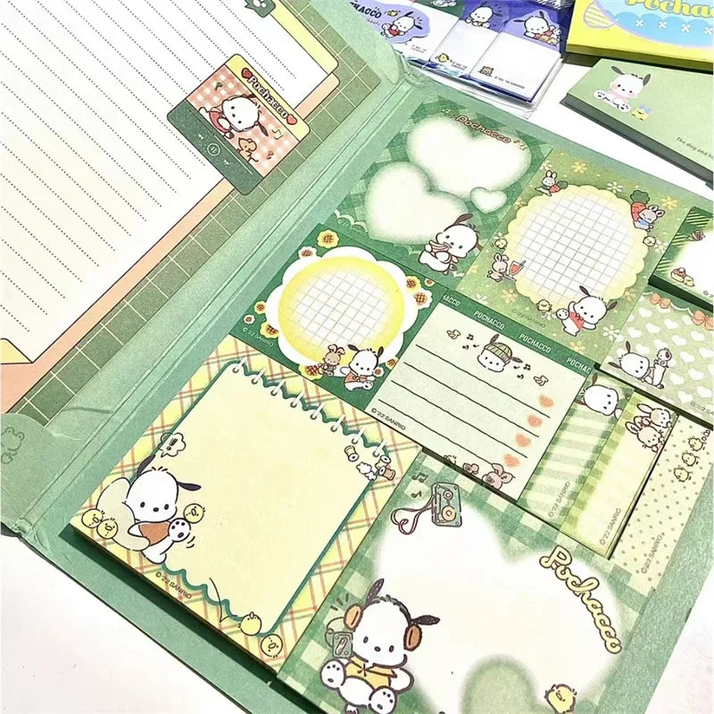 Kawaii Cartoon Sticky Notes – Hello Kitty, My Melody, Cinnamoroll & Kuromi Notebook, Cute School & Office Stationery