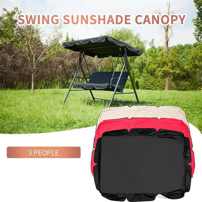 Outdoor Swing Canopy Cover - UV Waterproof 3 Seater Chair Top Replacement Shade for Patio, Yard & Hammock Seats