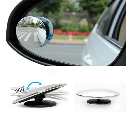 2PCS 360° Adjustable Blind Spot Mirrors — Round Convex Auxiliary Rearview Mirrors, Wide-Angle Car Reverse Safety Mirrors