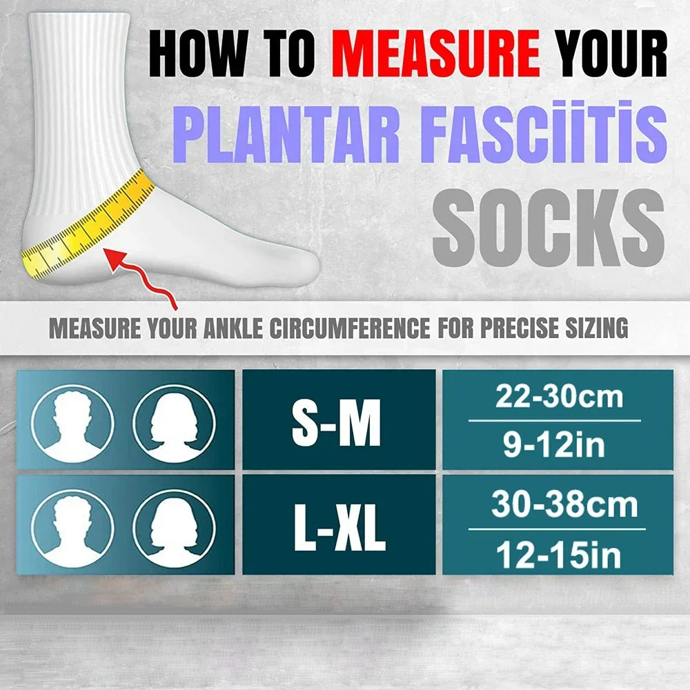 Plantar Fasciitis Night Splint Socks - Compression Heel Support for Foot and Heel Pain