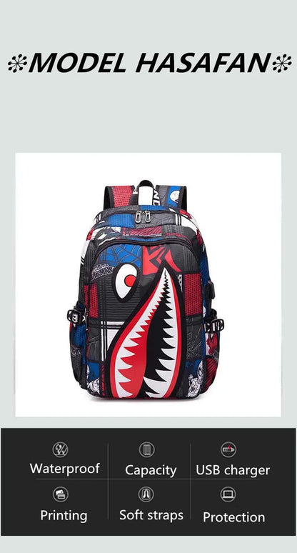 Anti-Theft Waterproof Backpack — Unisex Fabric Rucksack Travel Bag for School & Students