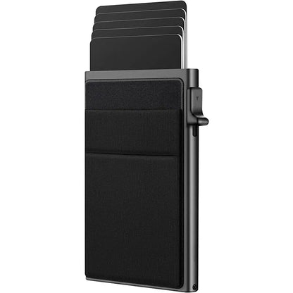 RFID Credit Card Holder for Men, Thin Slim Luxury Metal Mini Minimalist Wallet, Bank & ID Cardholder Case
