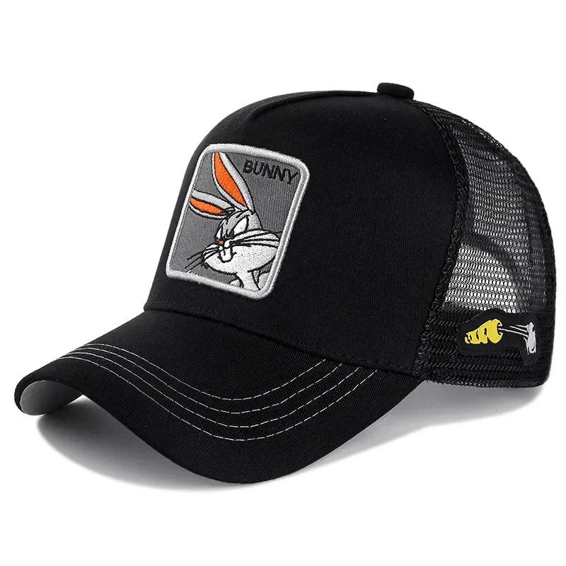 Anime Cartoon Snapback Cap - Cotton Mesh Trucker Hat for Men & Women Hip Hop Dad Style