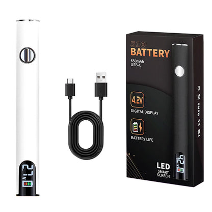 510 Thread 650mAh Smart Battery Pen – USB Rechargeable Mini Power Tool for Cartridge & Soldering Repair Welding Kit