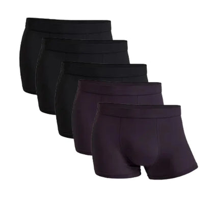 5-Pack Bamboo Men’s Boxers Underwear Plus Size XL–6XL, Breathable Gym Shorts Style Soft Black Underpants Gift Set