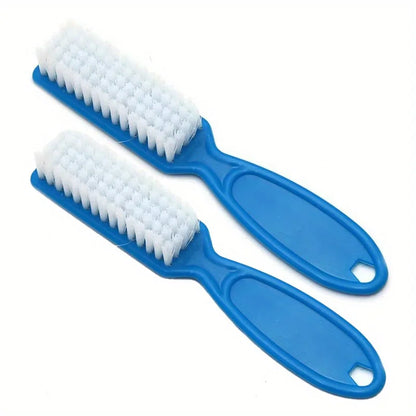 2PCS Nail Brush Set - Soft Plastic Long Handle Cleaning Brushes for Nail Art, Manicure & Dust Removal Care