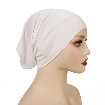 Cotton Modal Inner Hijab Undercap – Soft Stretch Muslim Turban, Islamic Underscarf Bonnet & Tube Cap for Women