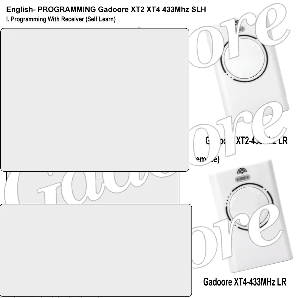 Gadoore XT2 XT4 433MHz SLH LR Garage Door & Gate Remote | Compatible with XT2/XT4 SLH & SLH LR