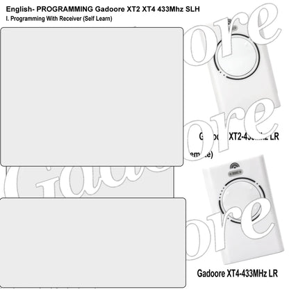 Gadoore XT2 XT4 433MHz SLH LR Garage Door & Gate Remote | Compatible with XT2/XT4 SLH & SLH LR