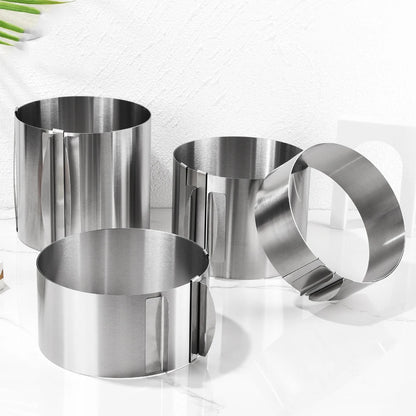 430 Stainless Steel Telescopic Mousse Ring: Adjustable Circle Mold with Scale - Rustproof Cake Rings for Baking, 6-30cm Height