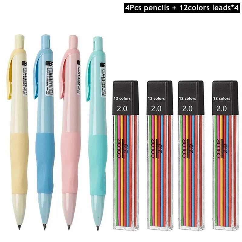 Cute Dolphin 2mm Mechanical Pencil Set – HB Drafting Pencils for Drawing, Writing & Sketching, Kawaii School Supplies