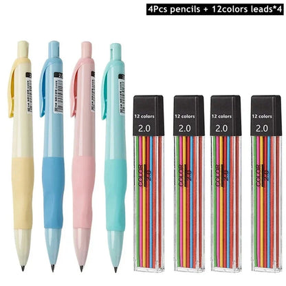Cute Dolphin 2mm Mechanical Pencil Set – HB Drafting Pencils for Drawing, Writing & Sketching, Kawaii School Supplies