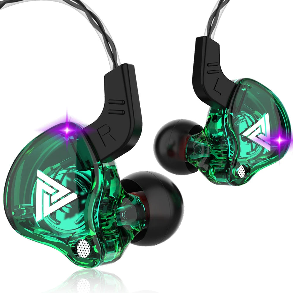 QKZ AK6 In-Ear Earphones - 6 Dynamic Drivers, Stereo Headphones with Mic, Sports HIFI Subwoofer Monitor Earbuds