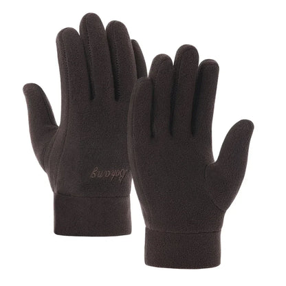 Winter Thermal Fleece Gloves - Thick Warm Windproof Full Finger Gloves for Men and Women Running Skiing Cycling Outdoor Activities