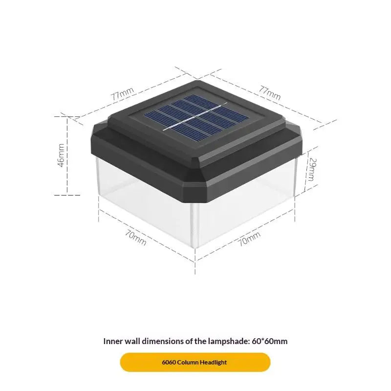 Solar Post Cap Light - IP65 Waterproof LED Outdoor Fence, Deck, Garden & Pathway Lighting