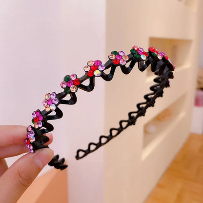 New Non-slip Rhinestone Headbands – Solid Wave Hairbands for Women & Girls, Bezel Fashion Hair Hoop, Boutique Hair Accessories