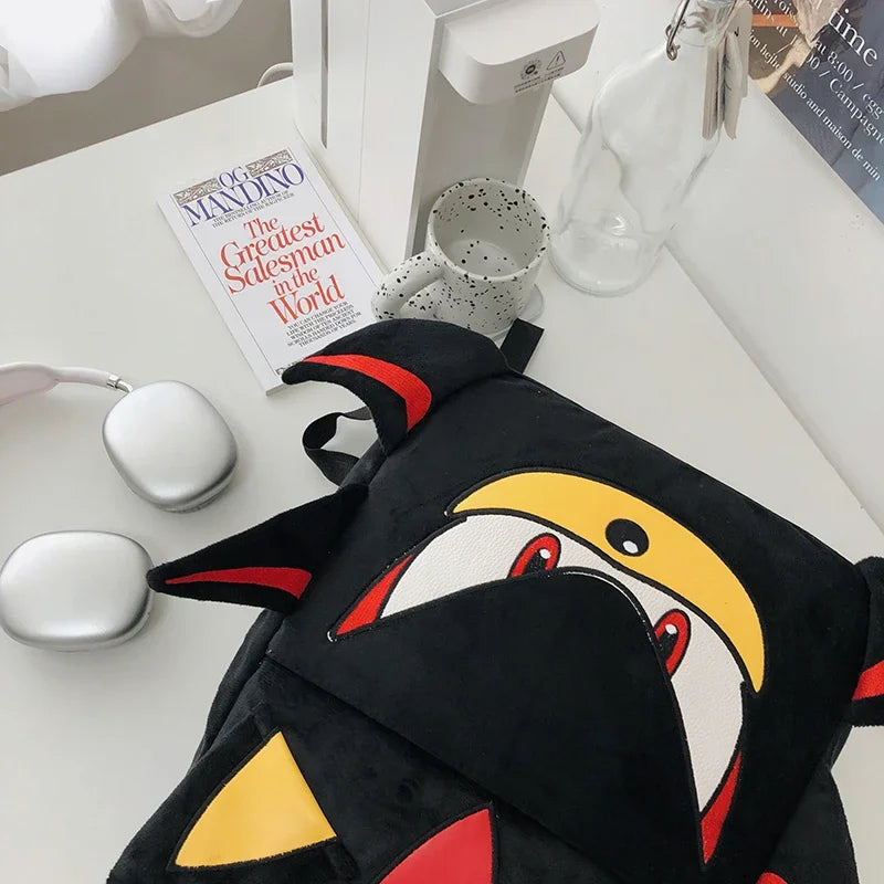 Cartoon Hedgehog Plush Backpack — Large Capacity Schoolbag Handbag for Girls, Cute Student Bag Gift