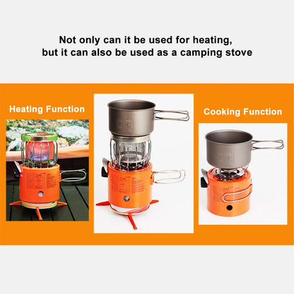 Portable 2000W Gas Heater & Stove – Outdoor Camping, Hiking, Tent & Ice Fishing Cooker with 1M Gas Pipe