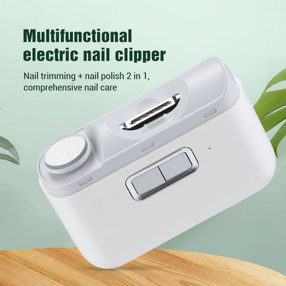 Electric Nail Clipper with LED Light - Automatic Nail Grinder and Polishing Trimmer for Baby and Adult Manicure Care Tools
