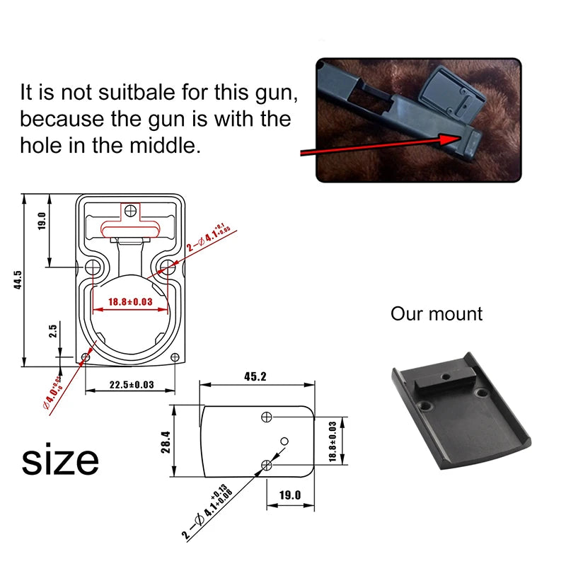 Mini RMR Red Dot Sight – Collimator Rifle Reflex Scope, Fits 20mm Weaver Rail, for Airsoft and Hunting Rifle