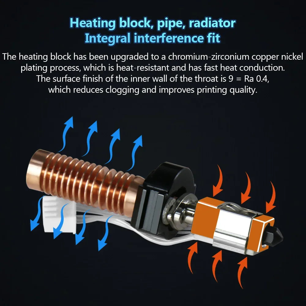 Hotend Kit for Flashforge Adventurer 5M/5M Pro - Ceramic Heating Block, 280℃ Hot End & Hard Steel Nozzle for 3D Printing