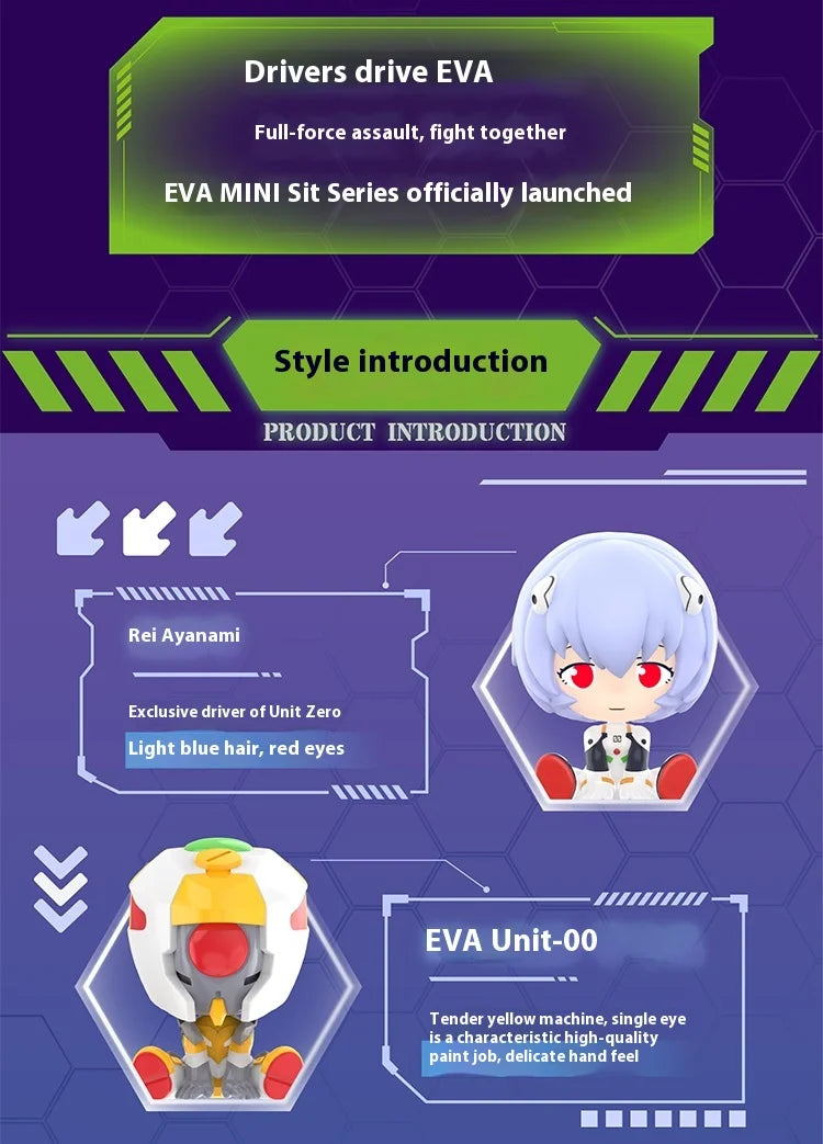 Evangelion Mini Sitting Series Blind Box – Anime Figure Collectible Decoration & Custom Gift