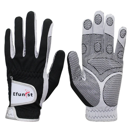 Efunist Men’s Golf Glove – Left Hand, Breathable 3D Mesh, Non-Slip Microfiber Grip, Black (1 Pc Pack)