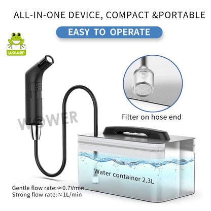 Wower Portable Electric Bidet for Personal Hygiene – 2.3L Rechargeable Shattaf Travel & Camping Bidet Shower Sprayer