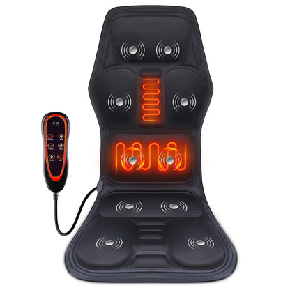 Electric Full-Body Massage Chair Cushion | Infrared Heating Vibrator for Back, Neck & Lumbar – Car, Home, Office