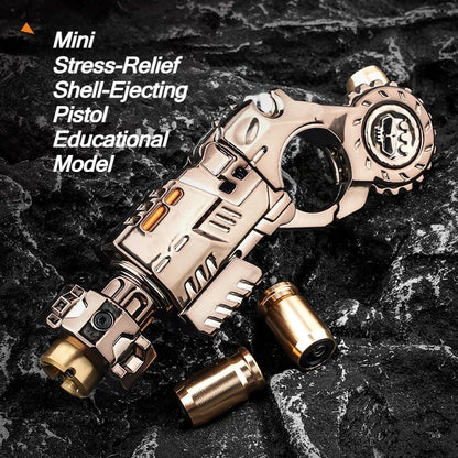 Shell-Ejecting Alloy Toy Pistol Set – Mini Finger Spinning Top Fidget & Sensory Desk Gadget for Teens