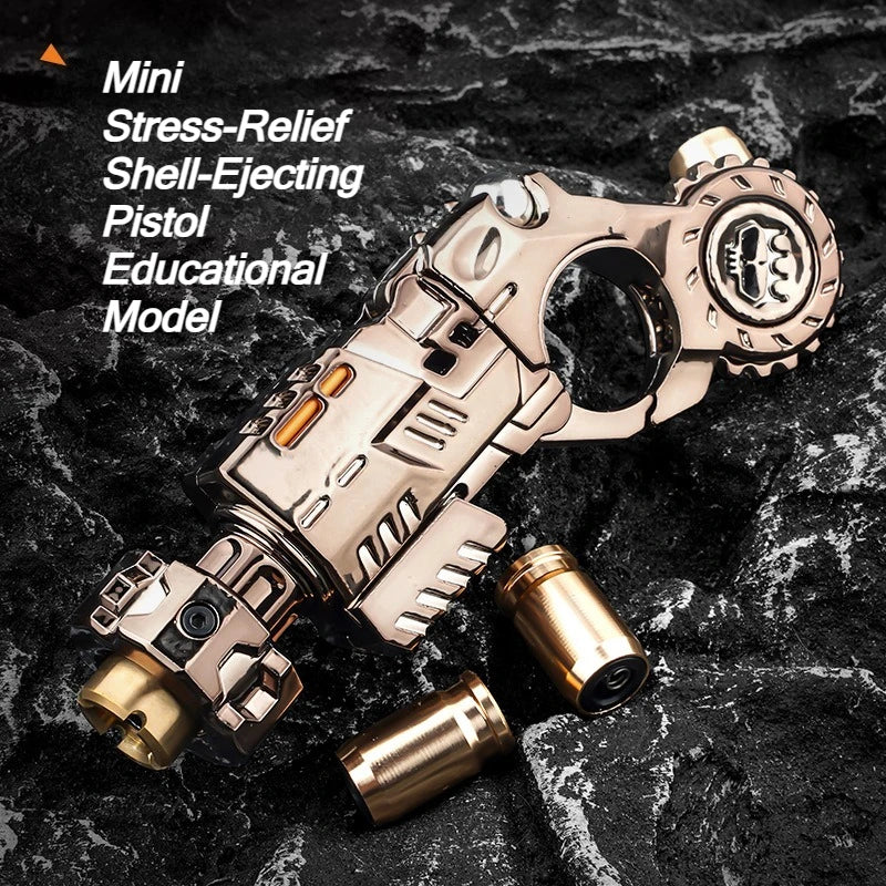 Alloy Shell-Ejecting Toy Launcher Set - Portable Finger Spinning Fidget Toy and Sensory Desk Gadget Gift for Boys