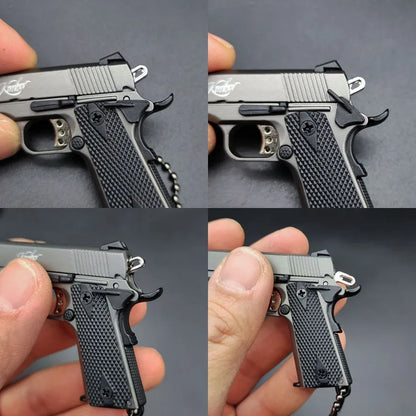 Mini 1:3 Metal Gun Model Keychain – 1911 Toy Pistol, Simulation Game Model for Children, Collectible Gift