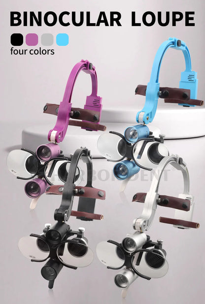 Dental Loupes LED Headlight – 2.5X/3.5X Magnification Binocular Surgical Magnifier with Comfortable Headband