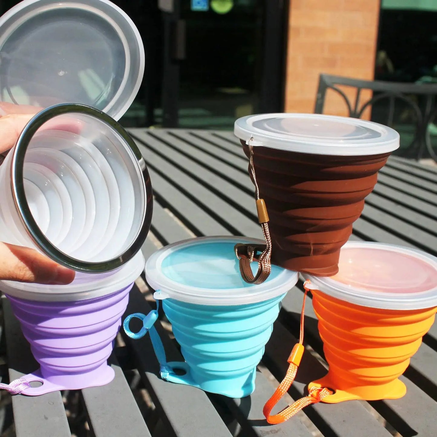 Silicone Foldable Cup - Collapsible Telescopic Cute Water Bottle for Outdoor Travel, Children Cups, Teacups, Ware Jug