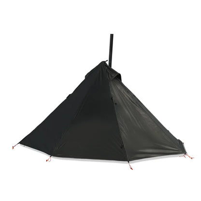 Camping Hot Tent with Chimney Window – Ultralight Tipi Teepee Pyramid Tent, Double Layer Bushcraft Shelter for 1 Person