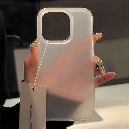 Transparent Matte Silicone iPhone Case - Soft Shockproof Cover for iPhone 11–18, Air & Pro Max Models