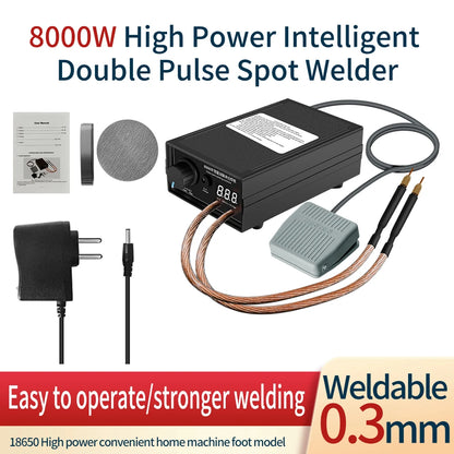 8000W Mini Spot Welder Kit – DIY 18650 Battery Pack Welding Machine with Pen for 0.15mm Nickel Strip