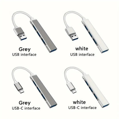 USB 3.0 Hub Extender - 4 Port Splitter Adapter, OTG Docking Station for Phone, MacBook Pro 13/15, Air, PC and Laptop
