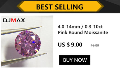 1CT Lab-Grown Moissanite Diamonds – D Color VVS1 Loose Gemstones, Full Size 0.7mm-20mm