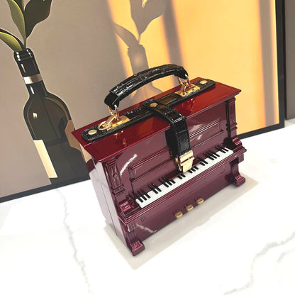 Luxury Designer Piano-Shaped Handmade Crossbody Shoulder Bag for Women – Elegant Purse, Messenger & Banquet Bag