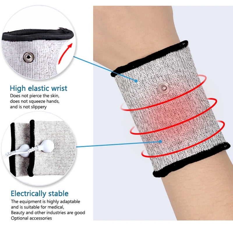 Conductive Silver Fiber Electrode Gloves & Socks – Muscle Stimulator TENS Bracer for Hand & Foot Massage